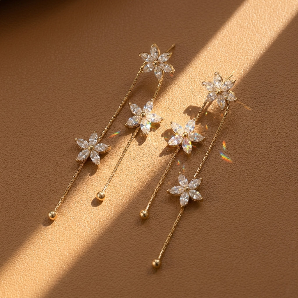 Elegant Floral Dangle Earrings