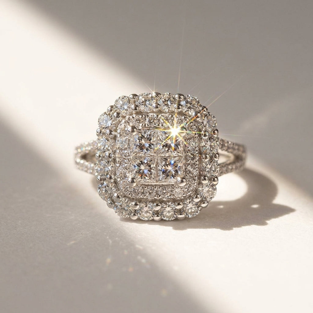 Luxurious Split Shank Diamond Accented Ring