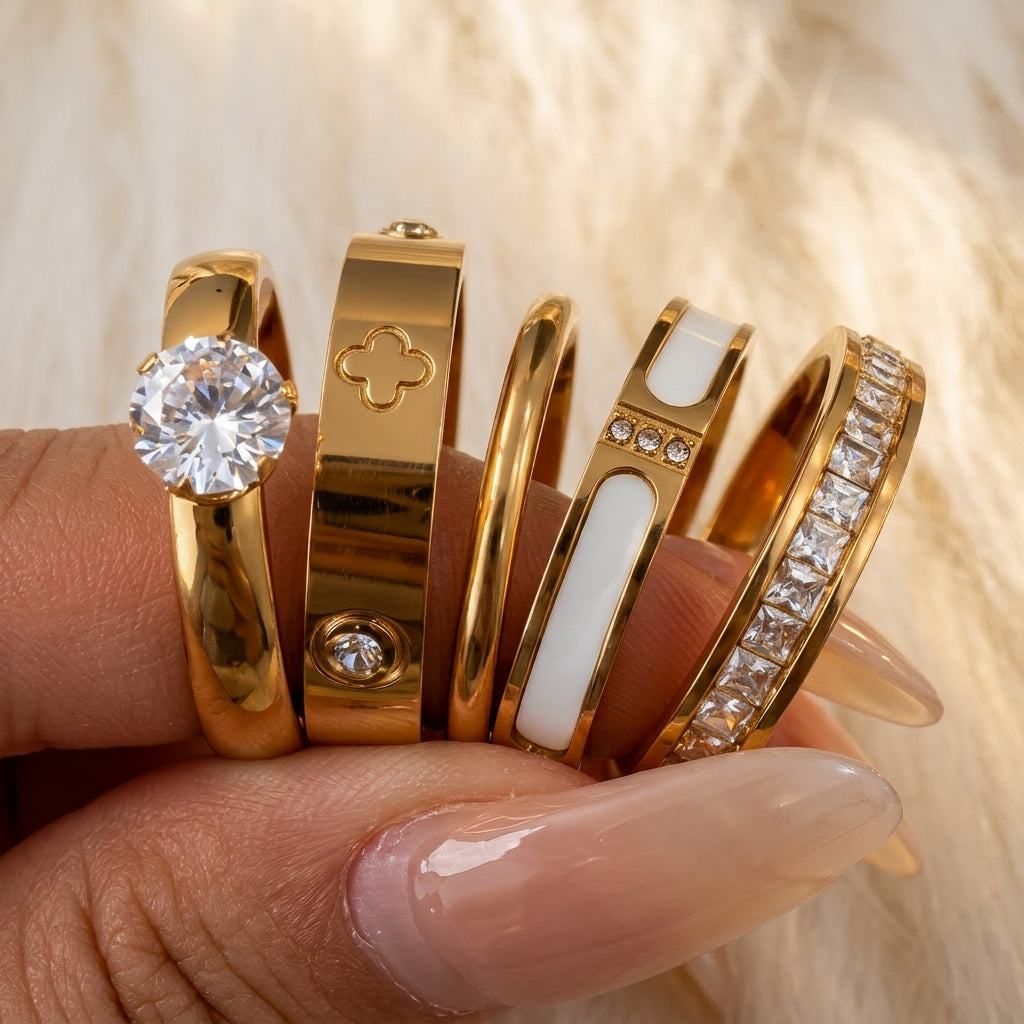 18k 5pc Luxe Ring Stack