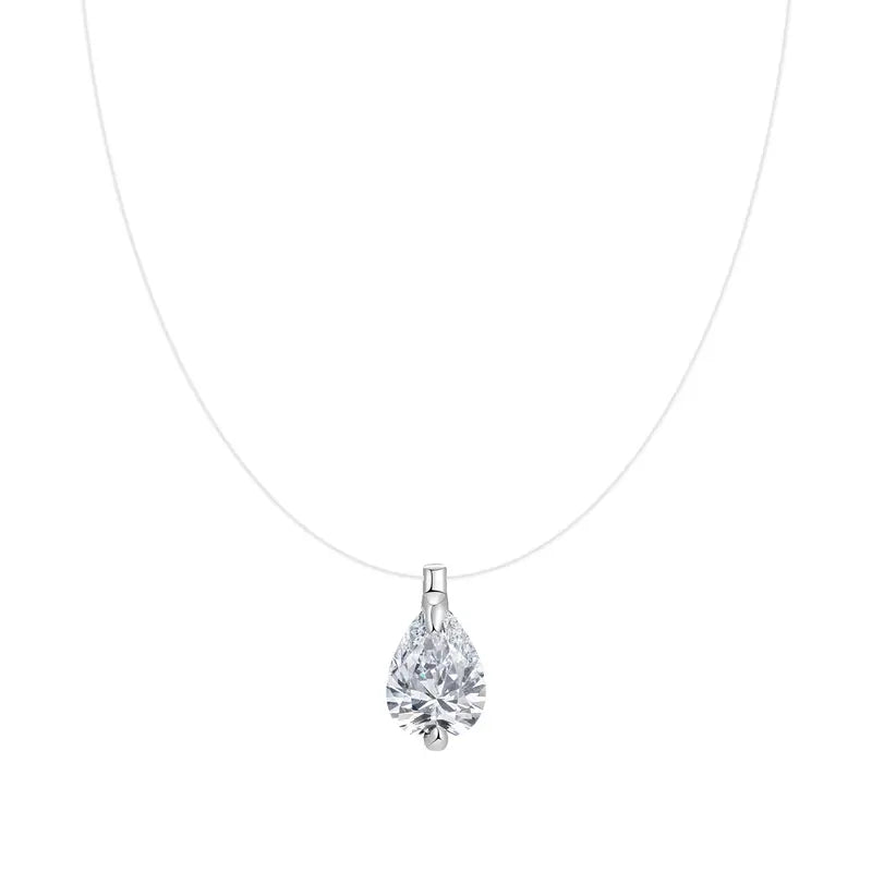 Floating Diamond Invisible Necklace