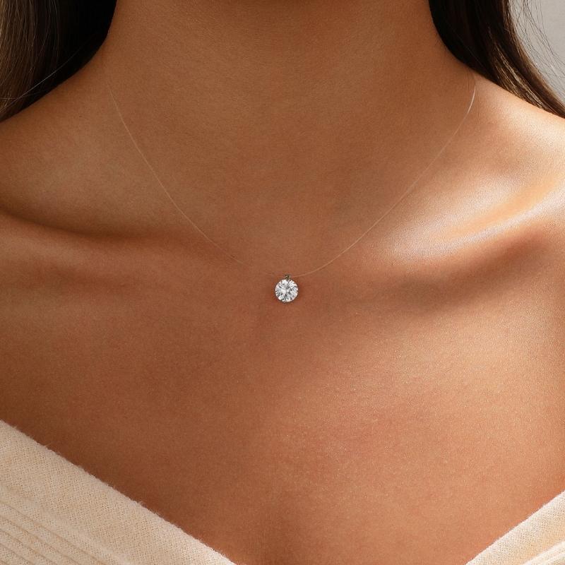 Floating Diamond Invisible Necklace