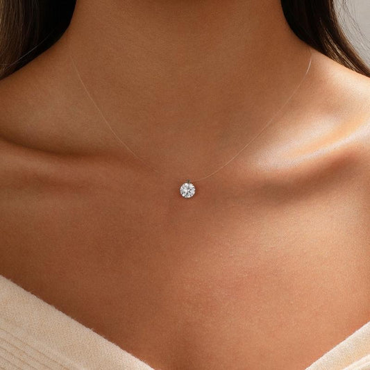 Floating Diamond Invisible Necklace