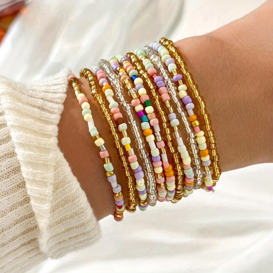 11pc Boho Pastel Bracelet Stack