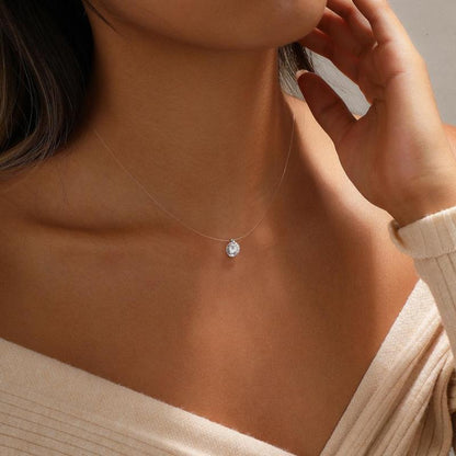 Floating Diamond Invisible Necklace