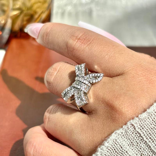 CZ Accented Feminine Bow Ring