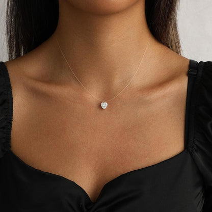Floating Diamond Invisible Necklace