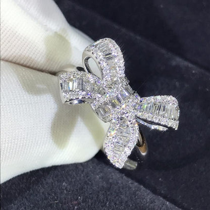 CZ Accented Feminine Bow Ring