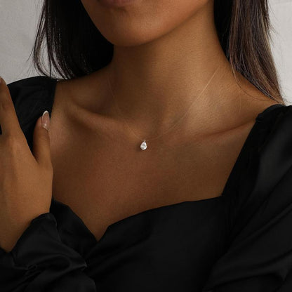 Floating Diamond Invisible Necklace