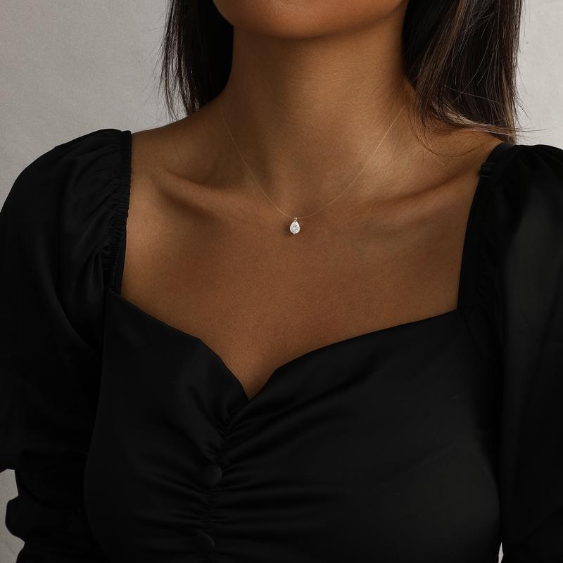 Floating Diamond Invisible Necklace