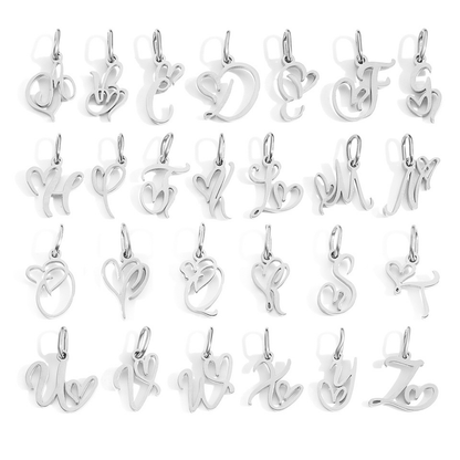 Dainty Heart Letter Initial Necklace