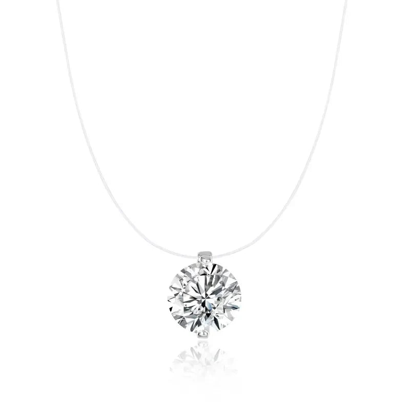 Floating Diamond Invisible Necklace