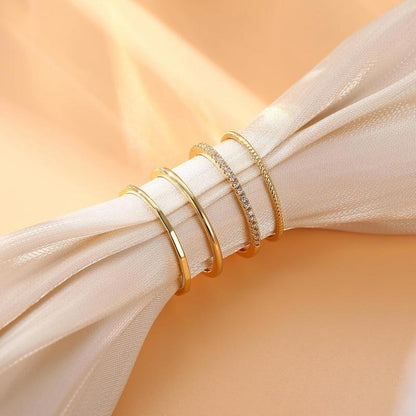 4pc 14k Dainty Ring Stack
