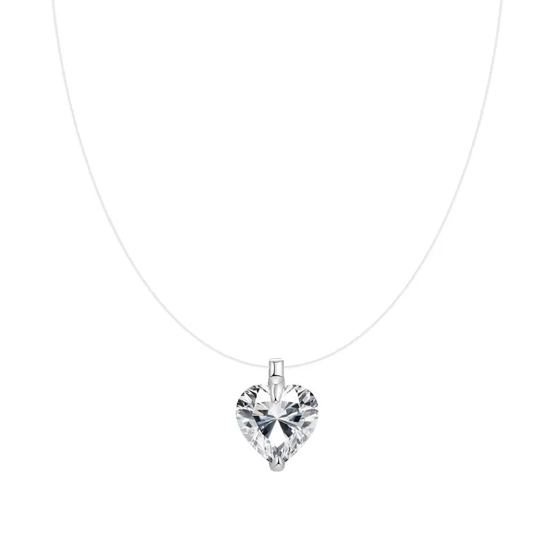 Floating Diamond Invisible Necklace