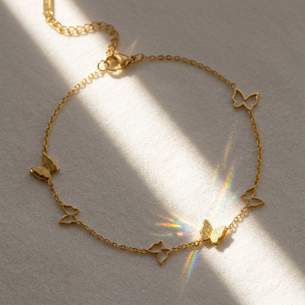 Adjustable Butterfly Boho Anklet