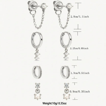 Elegant Rhinestone Earrings Stack