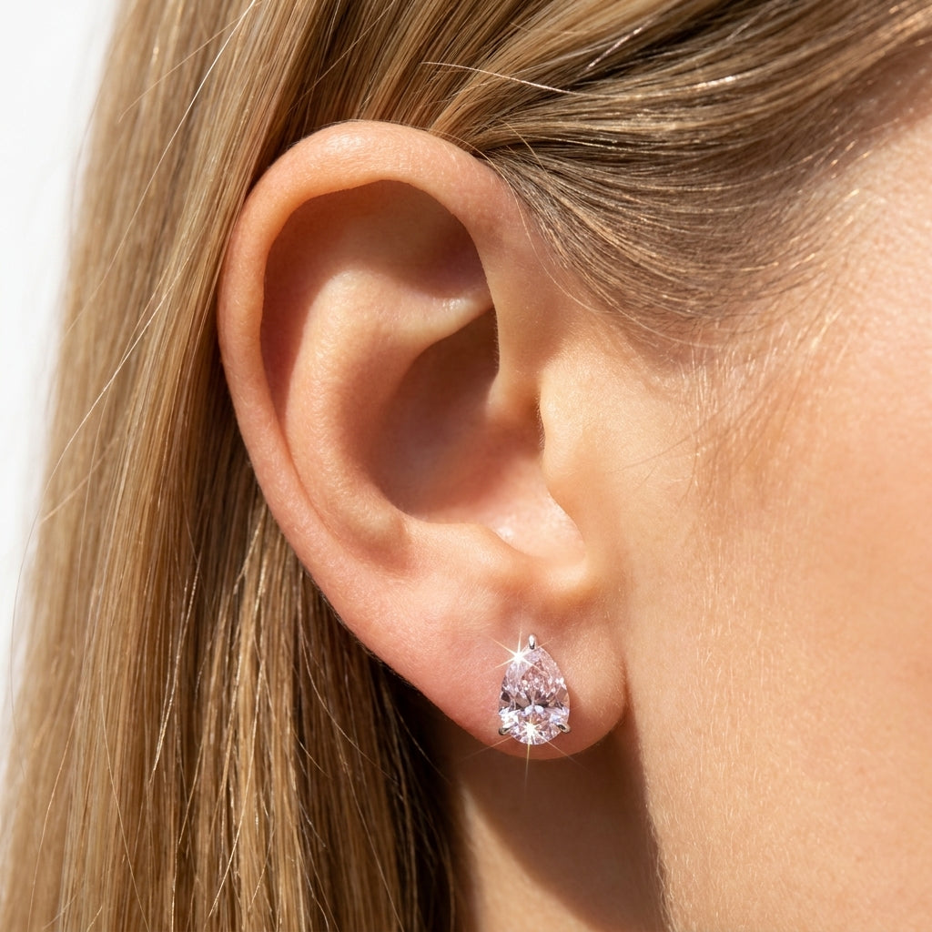Elegant Shaped Diamond Stud Earrings