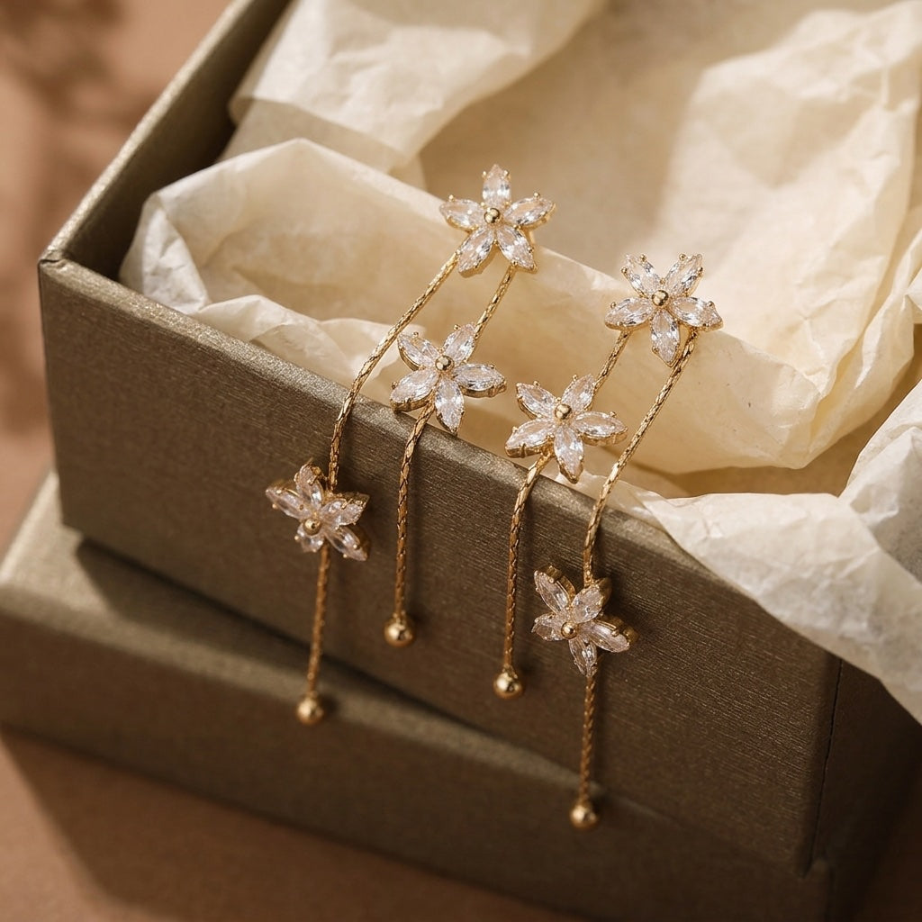 Elegant Floral Dangle Earrings