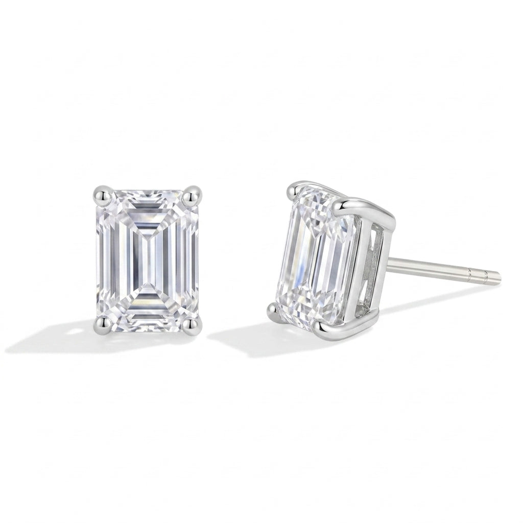 Elegant Shaped Diamond Stud Earrings