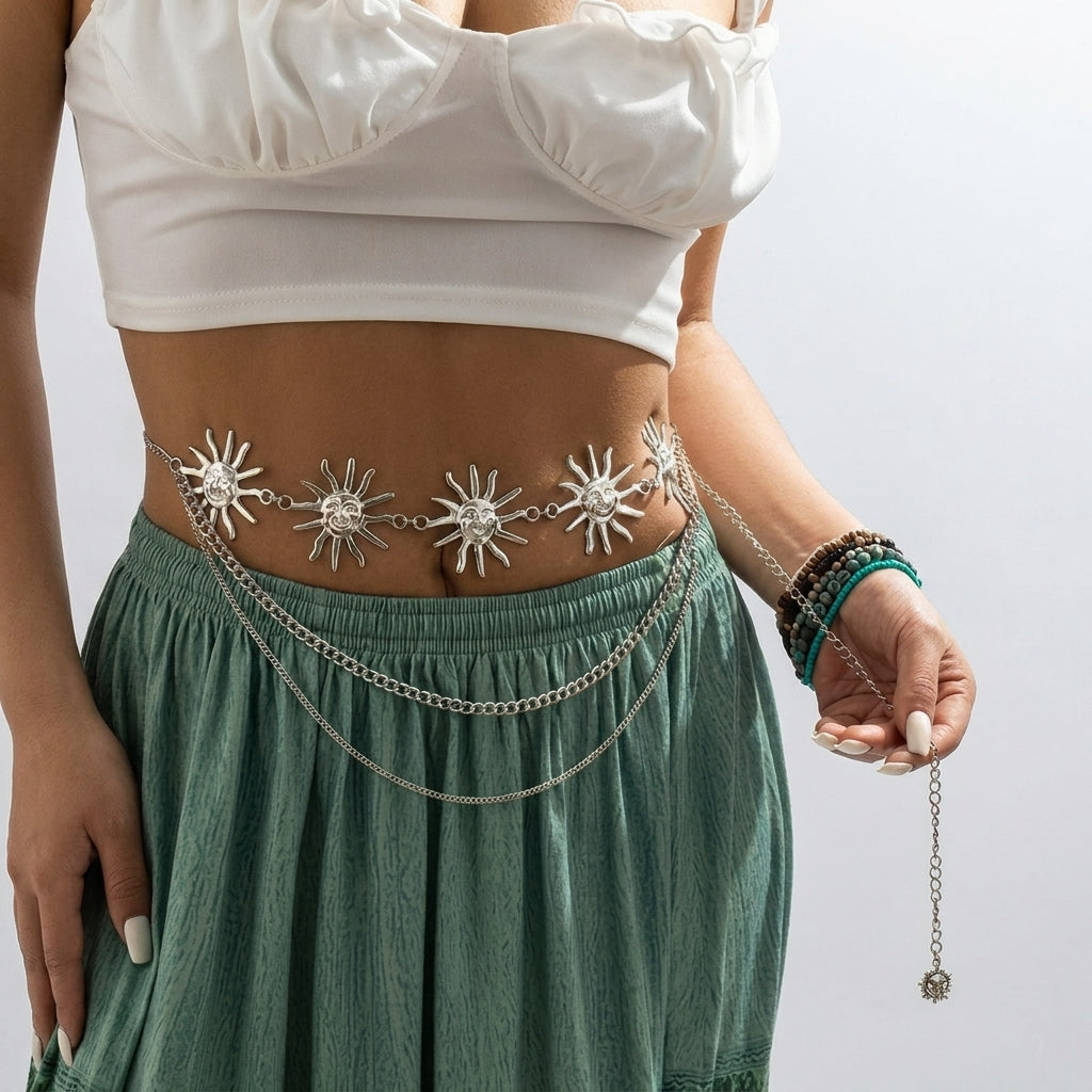 Adjustable Boho Sun Waist Chain