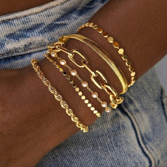 6pc Statement Bracelet Stack