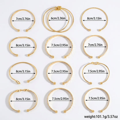12pc Adjustable Textured Cuff Stack