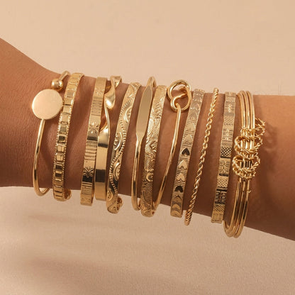 12pc Adjustable Textured Cuff Stack