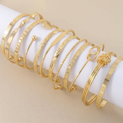 12pc Adjustable Textured Cuff Stack