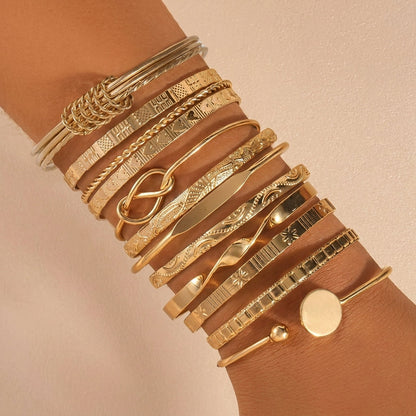 12pc Adjustable Textured Cuff Stack