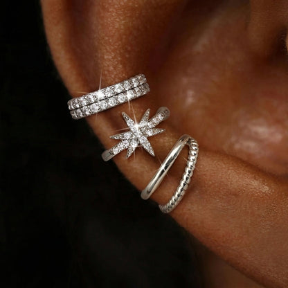 14k 3 Sets Elegant No-Piercing Ear Cuffs