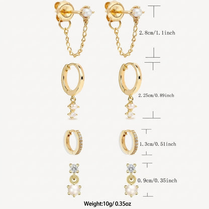 Elegant Rhinestone Earrings Stack