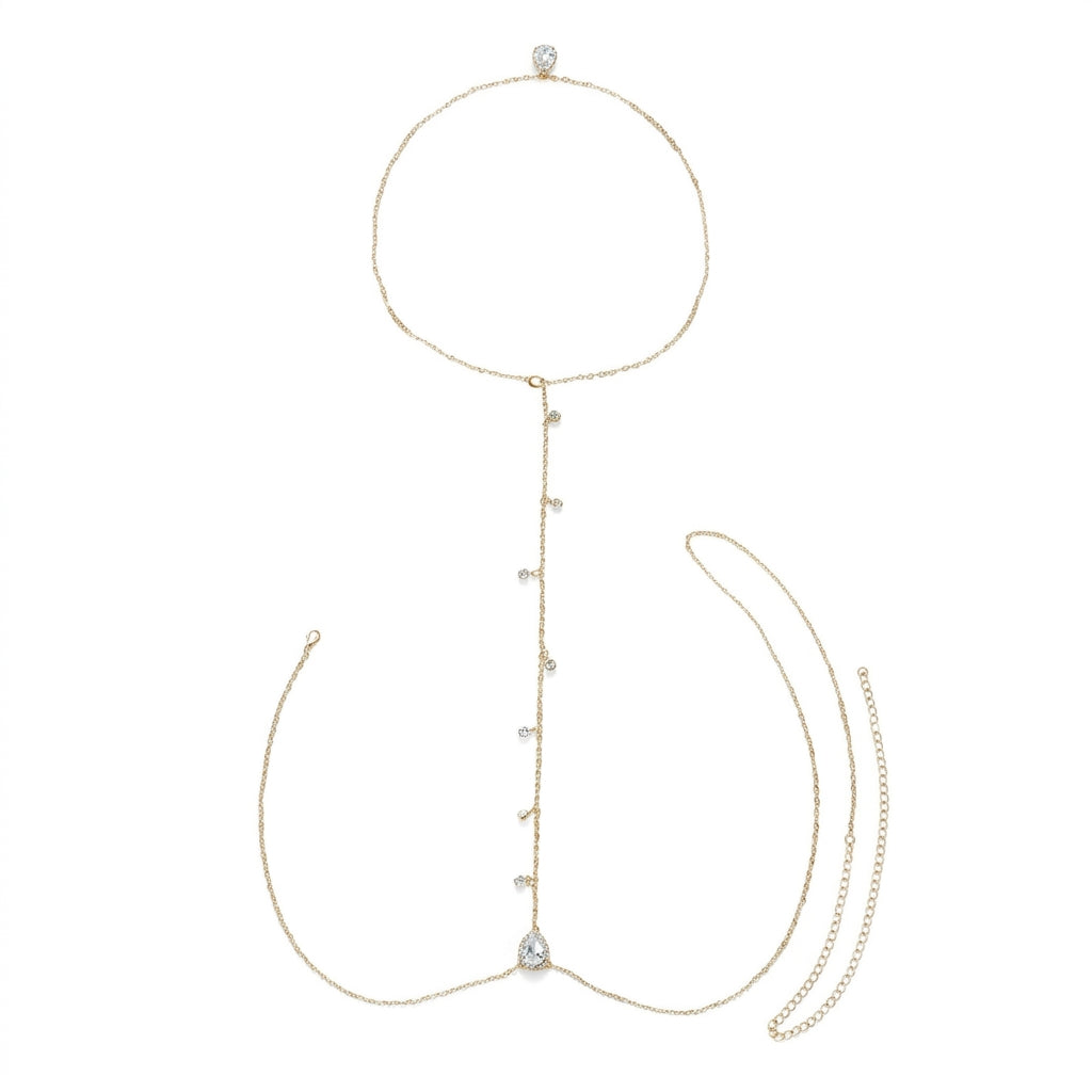 Elegant Teardrop Necklace & Back Chain