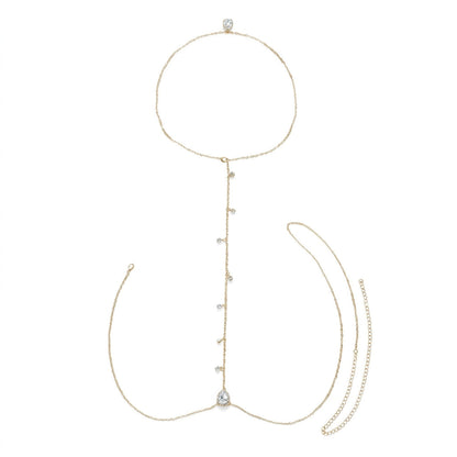 Elegant Teardrop Necklace & Back Chain