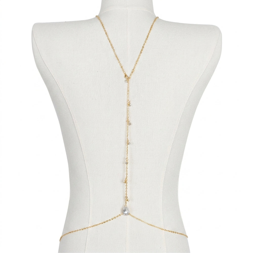 Elegant Teardrop Necklace & Back Chain