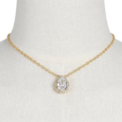 Elegant Teardrop Necklace & Back Chain