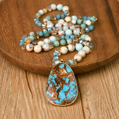 Chunky Boho Style Beaded Necklace