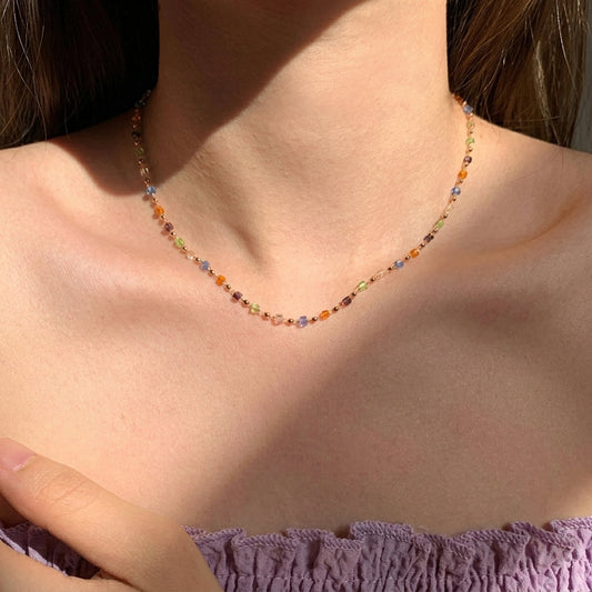 Colorful Gems Beaded Necklace