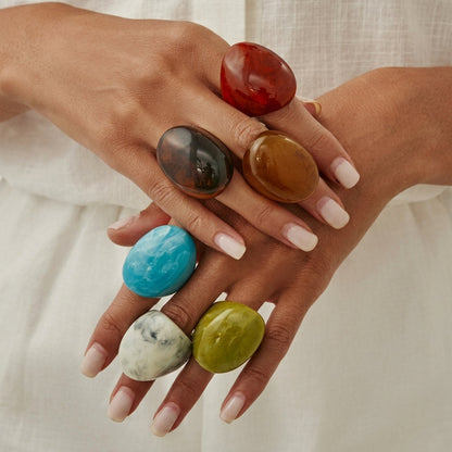 Chunky Oval Resin Ring