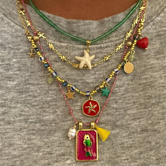 4pc Boho Tropical Fish Necklace Set