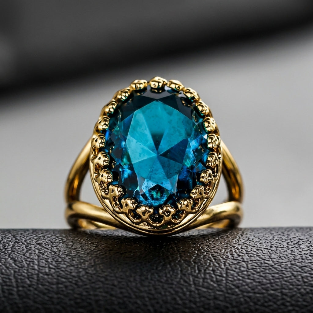 Deep Ocean Inspired Cocktail Ring