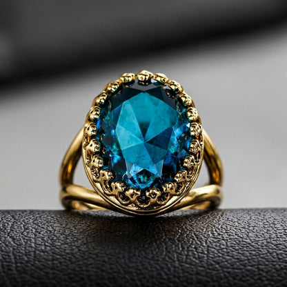 Deep Ocean Inspired Cocktail Ring
