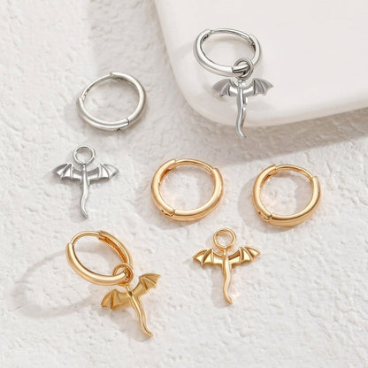 Elegant Dragon Dangle Hoop Earrings