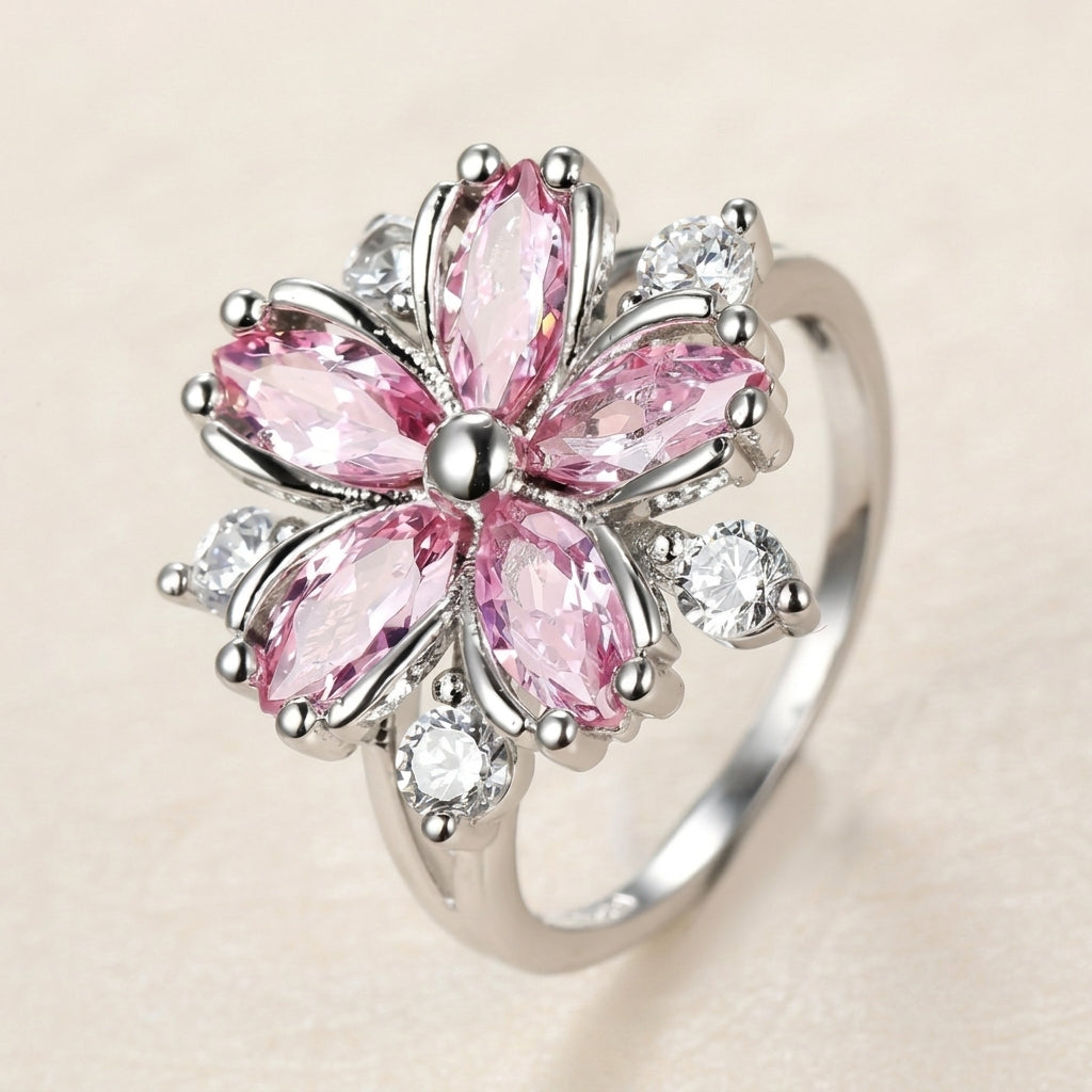 Statement Cherry Blossom Floral Ring