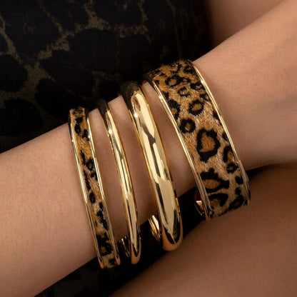 4pc Leopard Bangle Stack