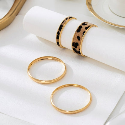 4pc Leopard Bangle Stack