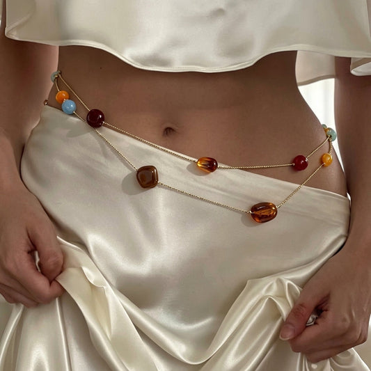 Natural Resin Stone Waist Chain
