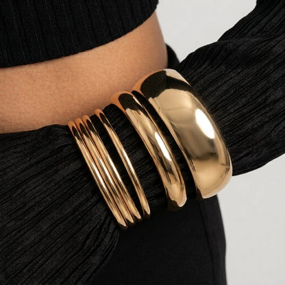 6pc Chunky & Thin Bangle Stack