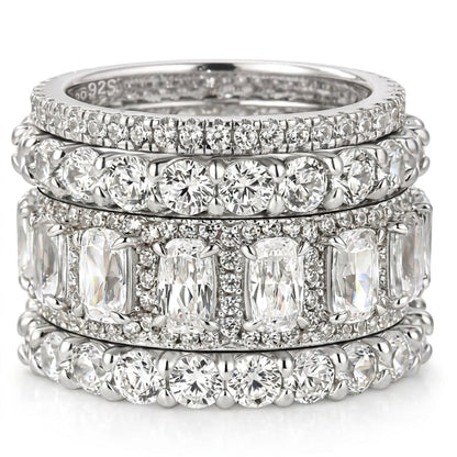 4pc Diamond Accented Stackable Rings Set