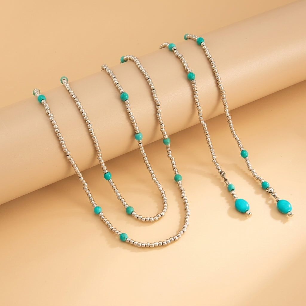 Turquoise Beaded Custom Wrap Necklace