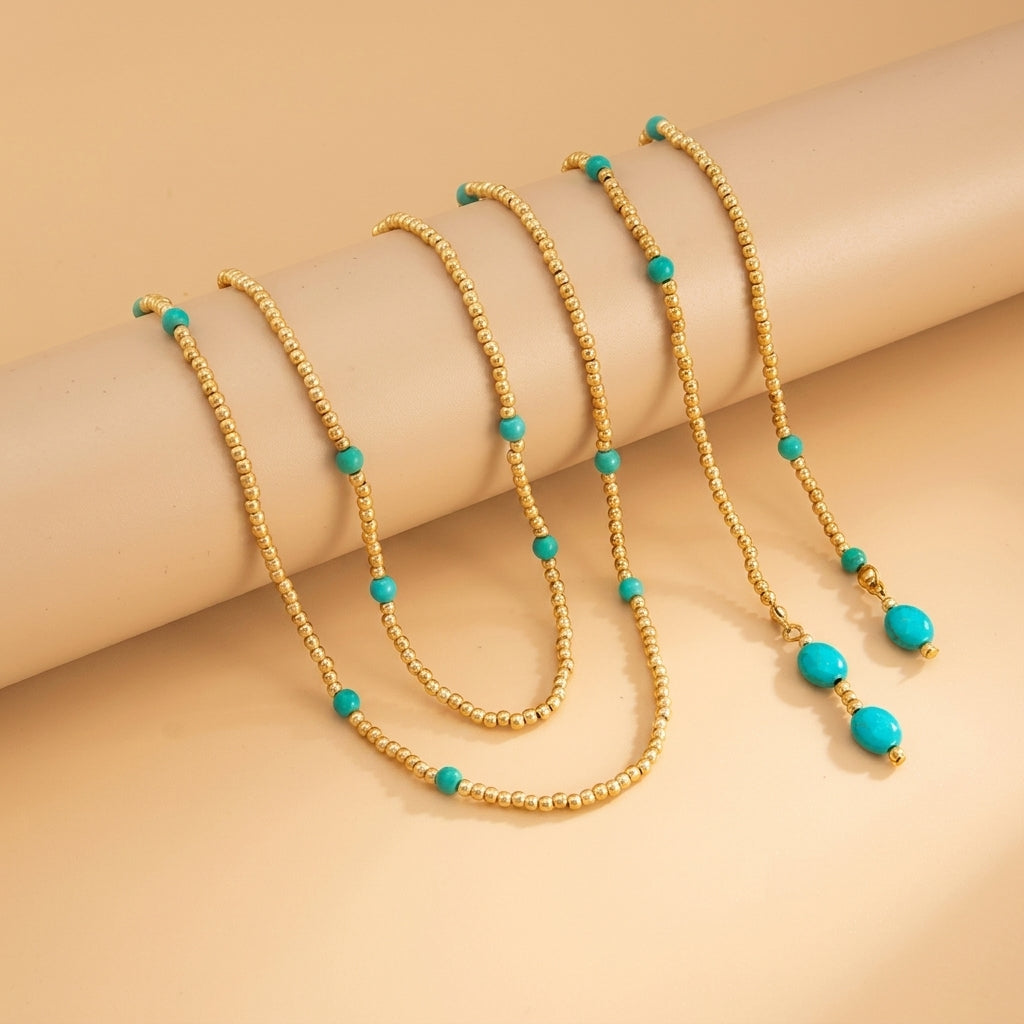 Turquoise Beaded Custom Wrap Necklace