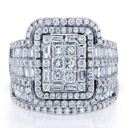 2pc Chunky Diamond Statement Ring